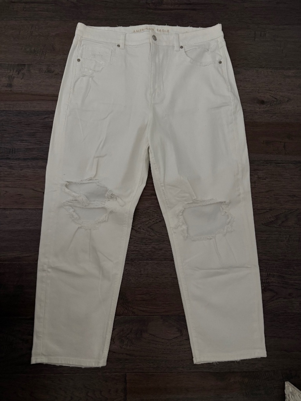 White Ripped Mom Jeans